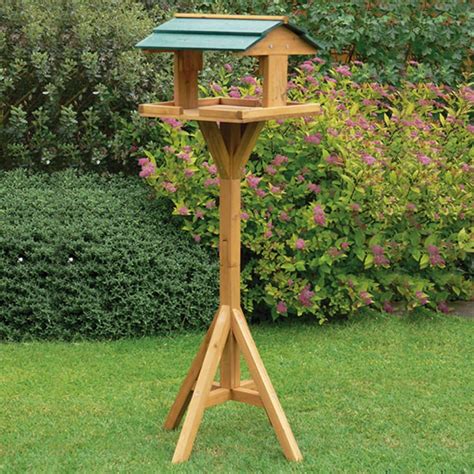 Denny International Traditional Garden Wooden Bird Table Feeder Free