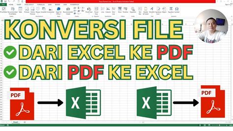 Cara Konversi Dari Pdf Ke Excel Dan Konversi Dari Excel Ke Pdf Youtube