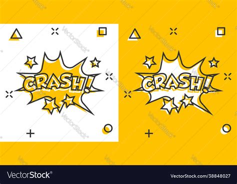 Cartoon crash comic sound effects icon Royalty Free Vector