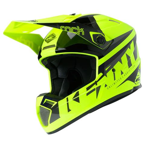 Casco De Motocross Kenny Track Focus Neon Yellow Cascos Off