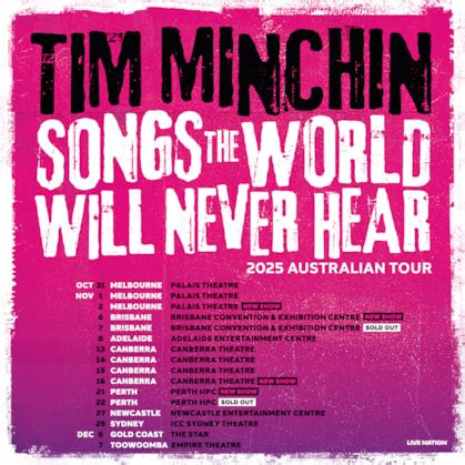 purveyor  laughter tears  musical mayhem tim minchin announces