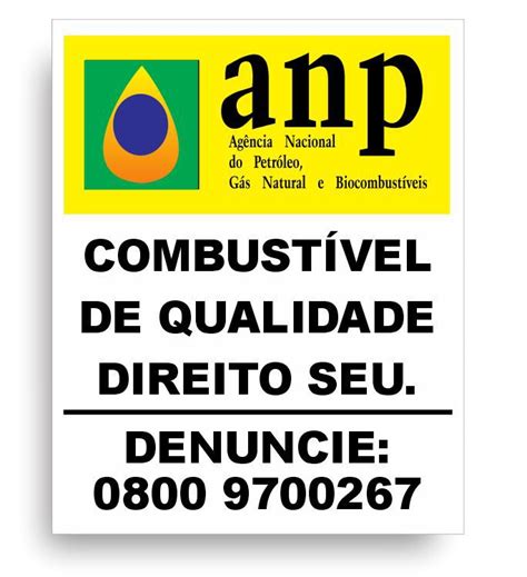 Placa Posto Anp Combust Vel De Qualidade Kradesivos