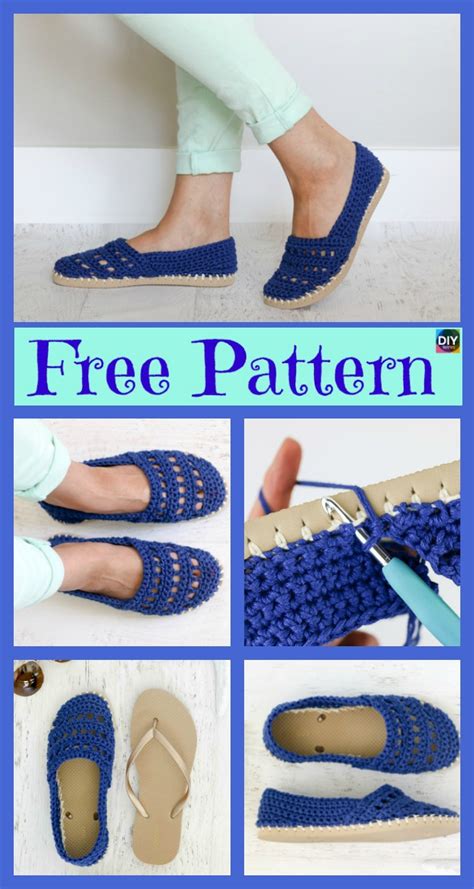 Crochet Slippers Using Flip Flop Soles Free Patterns DIY 4 EVER