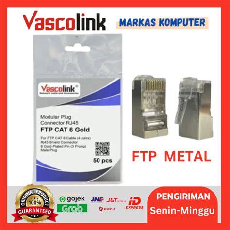 Jual Rj Stp Ftp Cat Rj Metal Shielded Cat Gold Pcs Vascolink