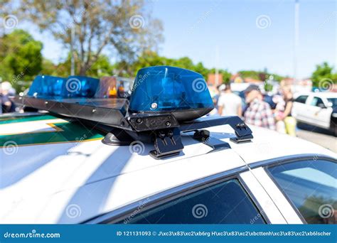 Emergency Lights on an American Police Car Stock Image - Image of ...