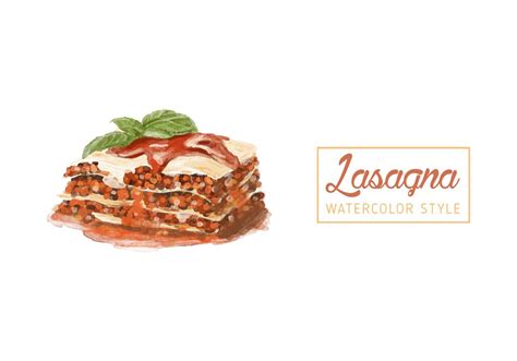 Free Lasagna Watercolor Vector 130522 Vector Art At Vecteezy