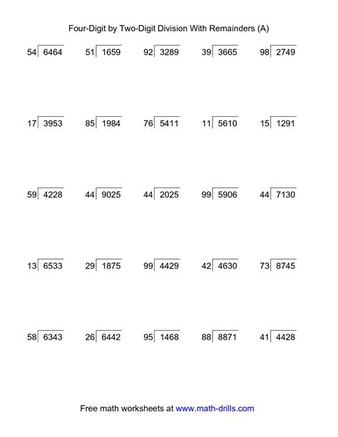 Worksheets Division With Remainders