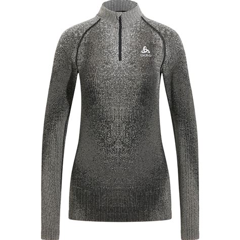 Odlo Blackcomb Half Zip Turtleneck Long Sleeve Base Layer Top Women Black