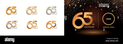 Set Of 65th Anniversary Logotype Design Sixty Five Years Celebrate