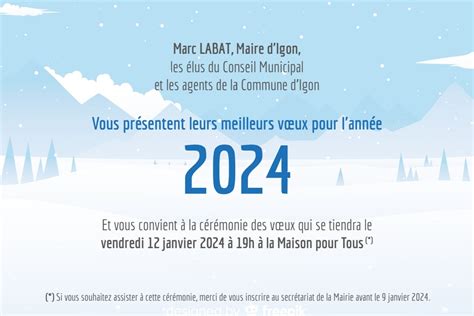 Invitation Aux Voeux Du Maire 2024 Commune D Igon