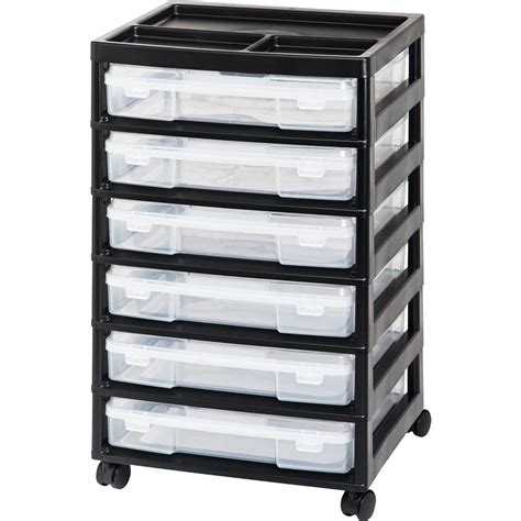 Iris 6 Case Scrapbook Cart In Black 150816 The Home Depot