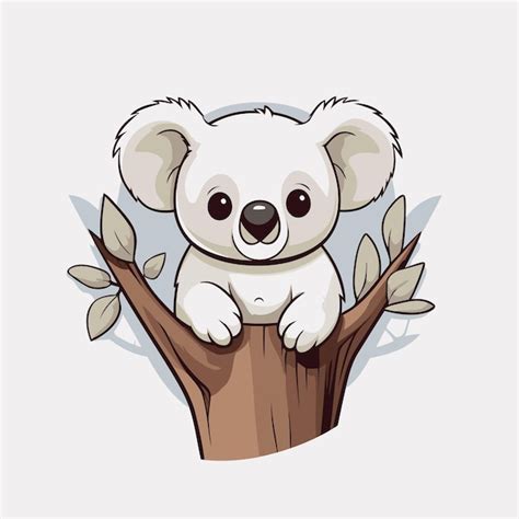 Premium Vector Cute Koala Sitting On A Tree Branch Vector Illustration