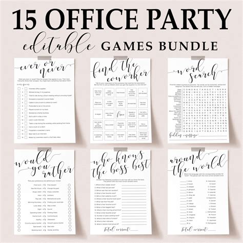 Office Party Games Bundle Printable Team Building Games for Work ...