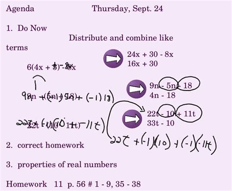 Distributive Property And Combining Like Terms