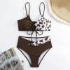 Swimsuit New Bikini Leopard Pattern Lace Sexy Women S Split