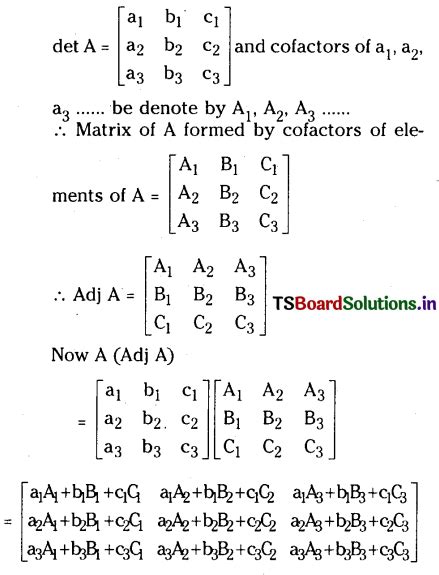 TS Inter 1st Year Maths 1A Matrices Important Questions TS Board