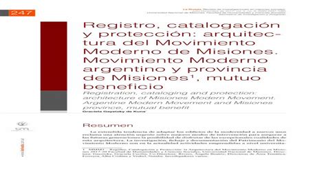 Registro catalogación y protección arquitec tura del PDF