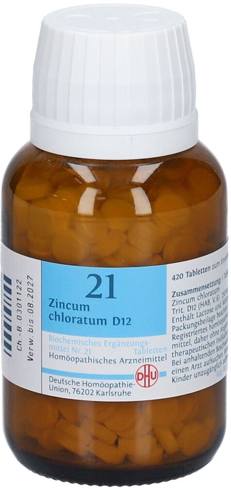 DHU Schüßler Salz Nr 21 Zincum chloratum D12 Tabletten 420 Stk ab