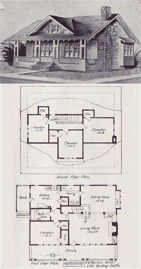 1908 Vintage House Plan Western Home Builder Bungalows By Victor