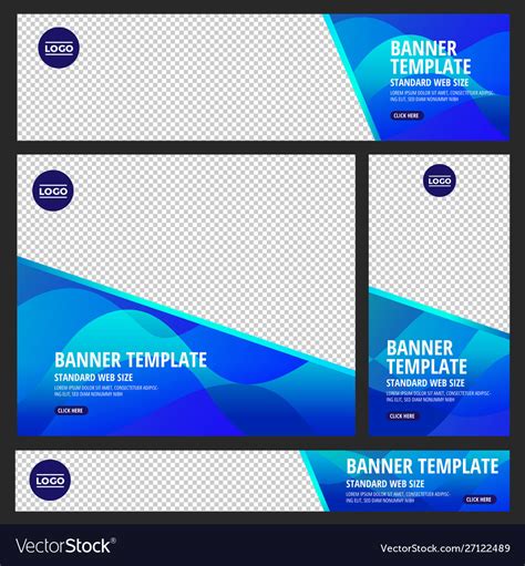 Set Web Banner Standard Size Royalty Free Vector Image