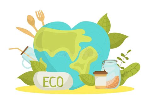 éco Vie écologie Environnement Concept Vecteur Illustration Planète