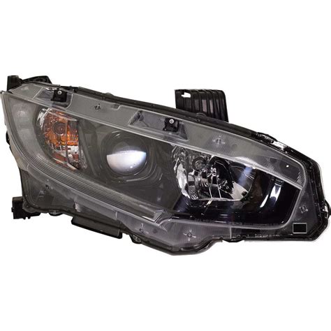 Headlight For 2018 Honda Civic Passenger Side Black Housing Clear With