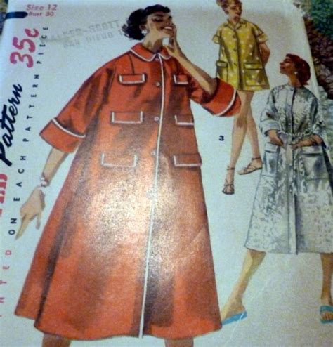 Lovely Vtg S Housecoat Robe Sewing Pattern Factory Folded