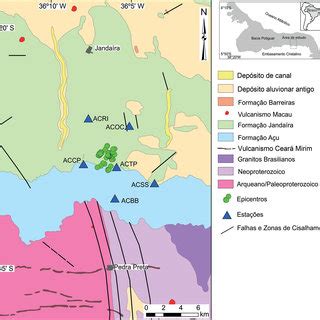 Mapa Geol Gico Da Rea De Estudo Mostrando As Esta Es Utilizadas E Os