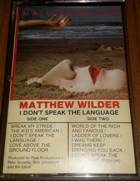 Matthew Wilder I Don T Speak The Language Cassette Discogs