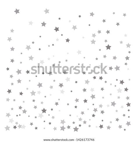 Random Falling Silver Stars On White Stock Vector Royalty Free