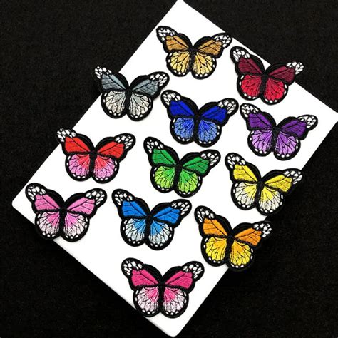 10pcs Sew On Butterfly Embroidery Patch For Clothing Multicolor