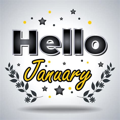 Hello January Design For Cards Banner Poster 11884033 Vector Art At