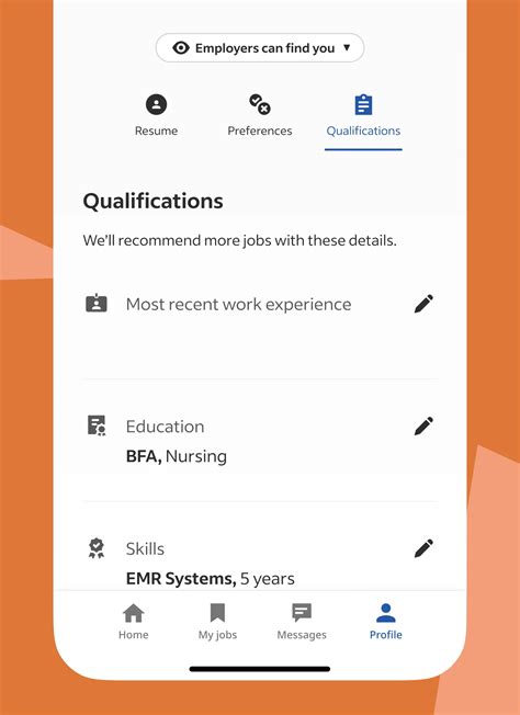 Build a profile on Indeed