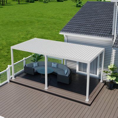 Mirador Ft W X Ft D Metal Louvered Pergola With Adjustable Roof