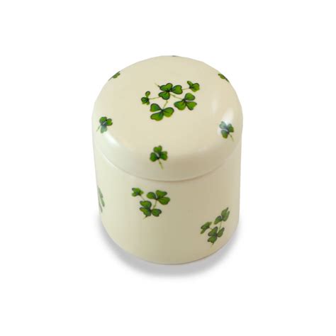 Shamrock Porcelain Trinket Box St Patricks Guild