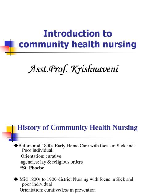 Introduction To Community Health Nursing Pdf Preventive Healthcare Nursing