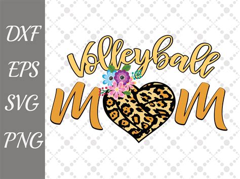 Volleyball Mom Svg Leopard Print Svg Volleyball Etsy