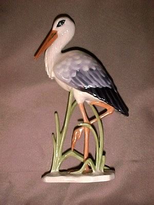 Beautiful Rosenthal German Porcelain Figure Of Bird Crane Antique