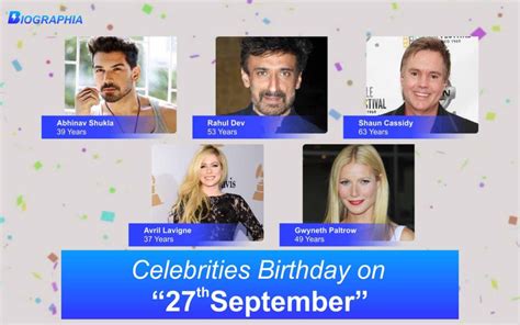 September 27 Famous Birthdays, Famous Celebrities Birthdays that fall on September 27