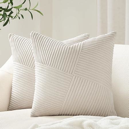 Topfinel Cream White Decorative Neutral Throw Pillow Covers 18x18 Inch