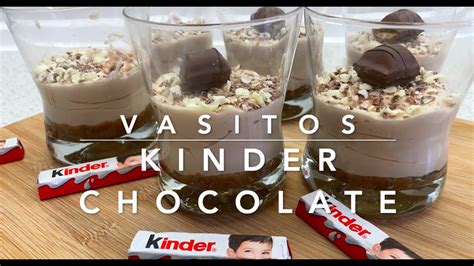 Receta vasitos Kinder chocolate Textura tipo mousse Un postre fácil