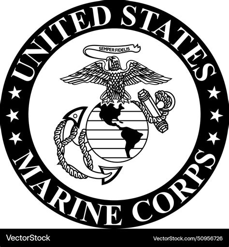 Black Seal Of The United States Marine Corps Vector Image