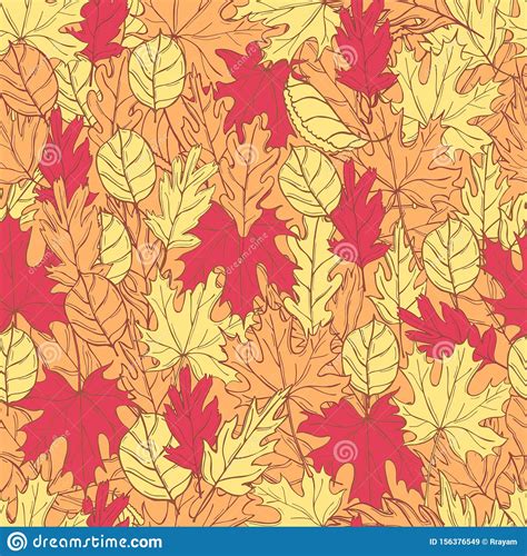 Vector Pattern With Autumn Leaves Vector Illustration Stock Vector Illustration Of Flora