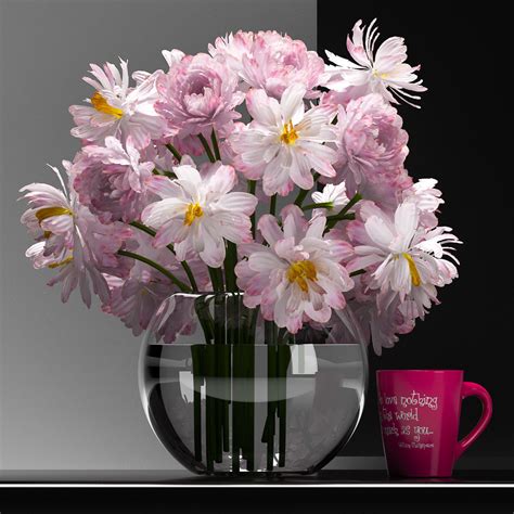 Flower Vase Set 3d Model Cgtrader