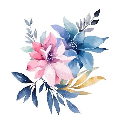 Premium Vector Floral Water Colors Element