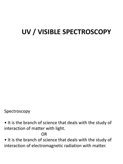 UV Visible Spec | Download Free PDF | Ultraviolet–Visible Spectroscopy ... 