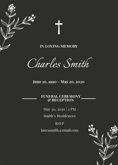 FREE Funeral Invitation Templates & Examples - Edit Online & Download ...