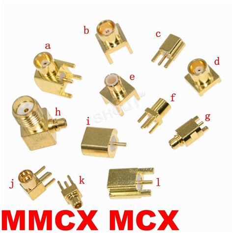 Pcs Rf Coaxial Ohm Right Angle Straight Mmcx Mcx Male Female Pcb