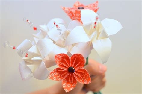 Paper Flower Bouquet Origami Lilies And Japanese Kusudama