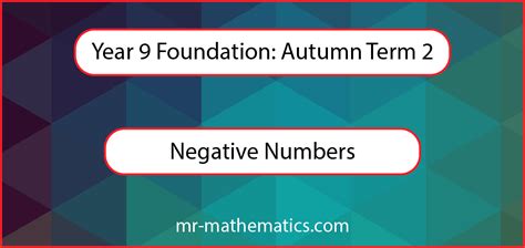 Working with Negative Numbers - Mr-Mathematics.com